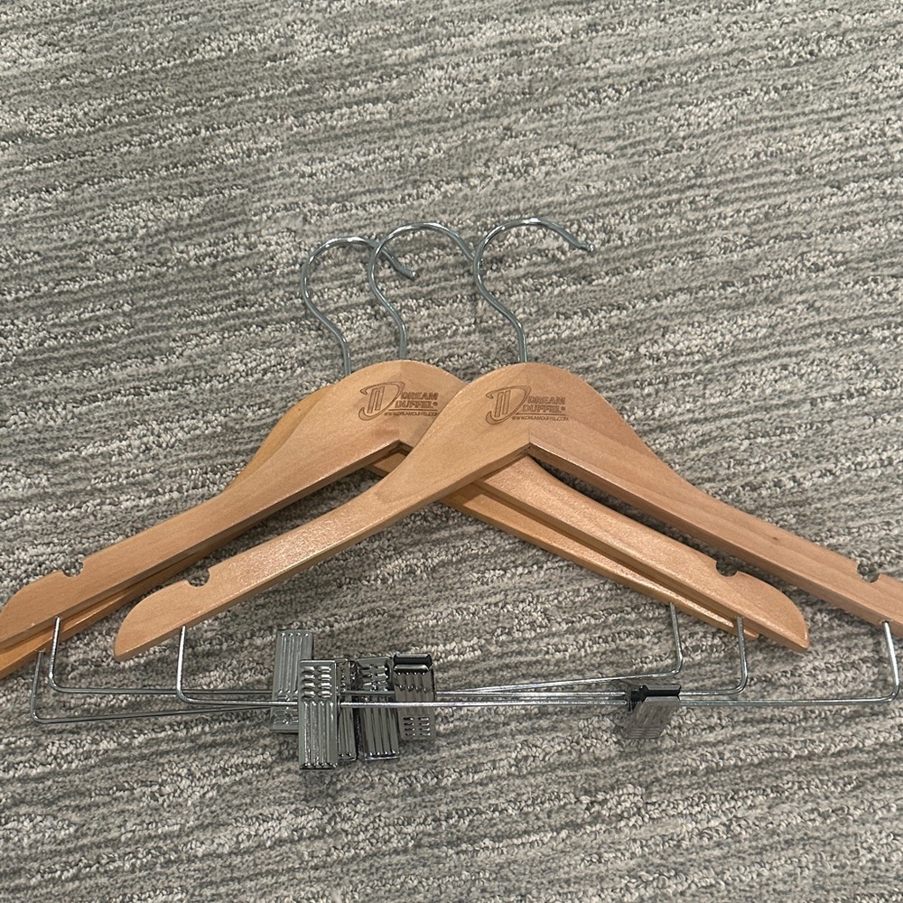 Dream Duffel 15” wood hangers with